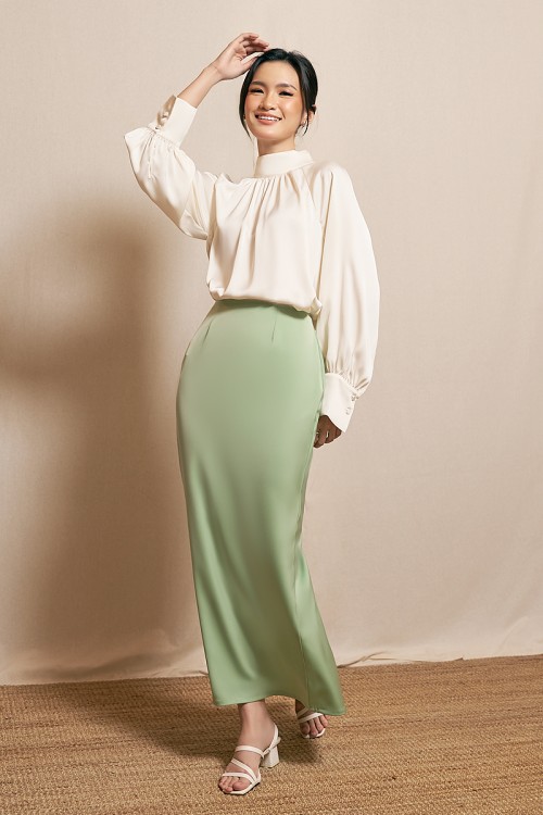DANICA SKIRT IN QUIET GREEN