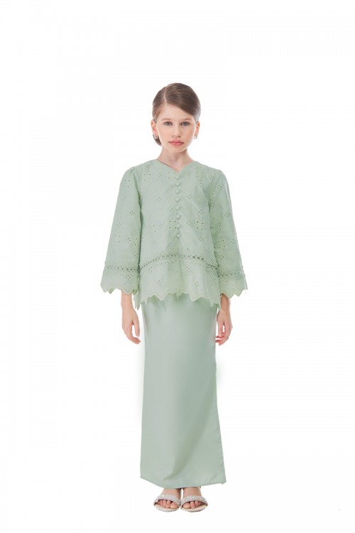 LEYMAA MINI KURUNG KIDS IN DUSTY GREEN
