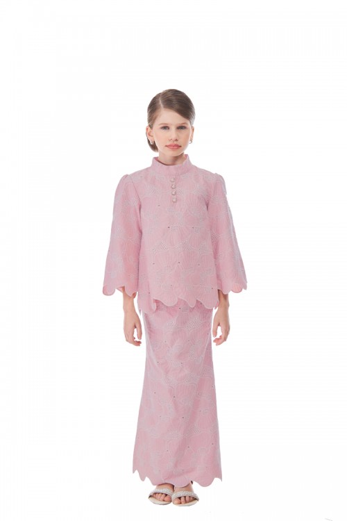 SERENE MINI KURUNG KIDS IN CORAL PINK