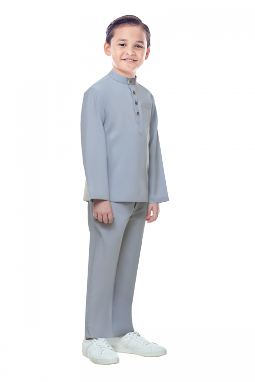 BAJU MELAYU KIDS (MATEEN) IN SHARK GREY