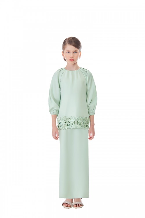 HELISEN KURUNG KIDS IN MINT GREEN