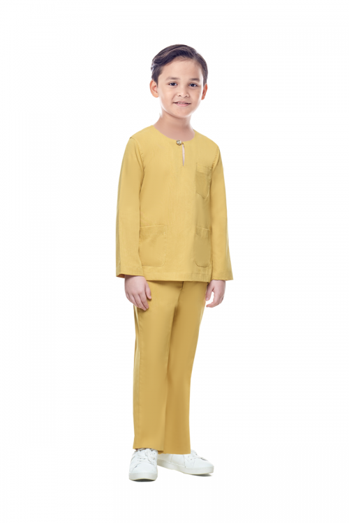 BAJU MELAYU KIDS (ISKANDAR) IN MUSTARD