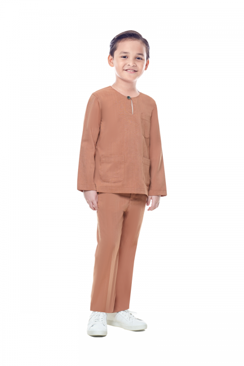 BAJU MELAYU KIDS (ISKANDAR) IN BROWN