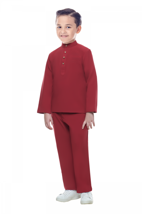 BAJU MELAYU KIDS (MATEEN) IN MAROON