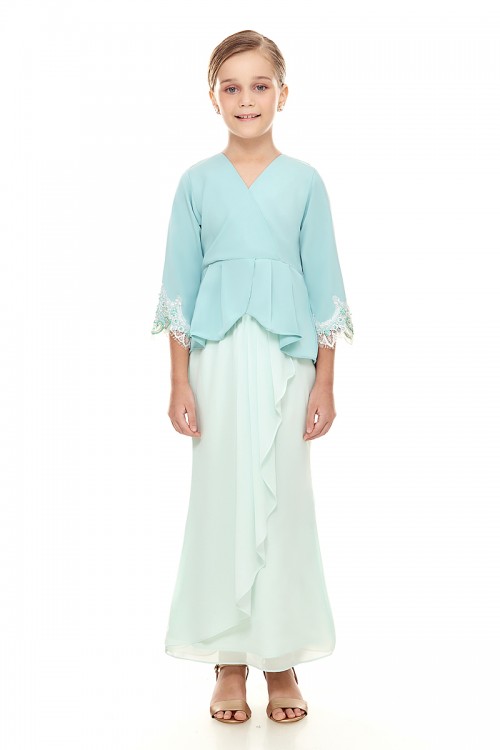 ROSSIE KURUNG KIDS IN MINT GREEN