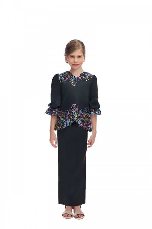 HAILEY MINI KURUNG KIDS IN BLACK
