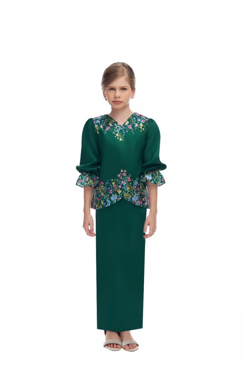 HAILEY MINI KURUNG KIDS IN EMERALD GREEN