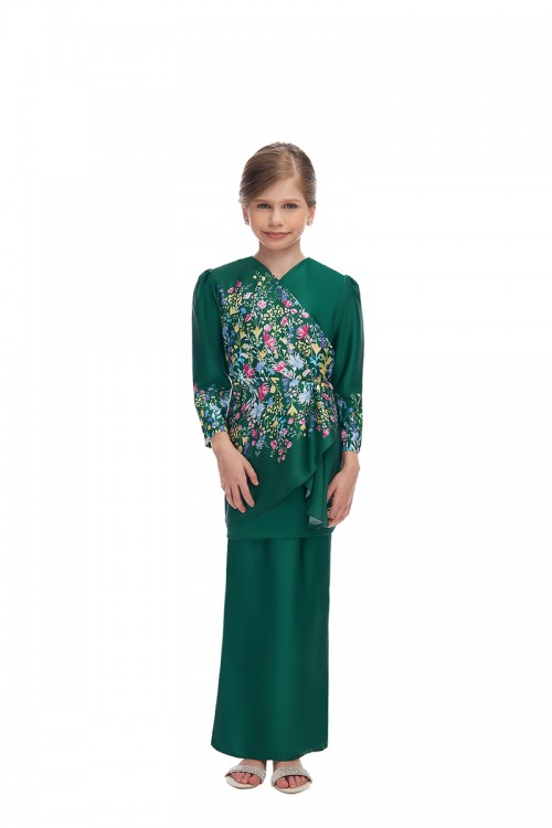 REANNA KURUNG KIDS IN EMERALD GREEN