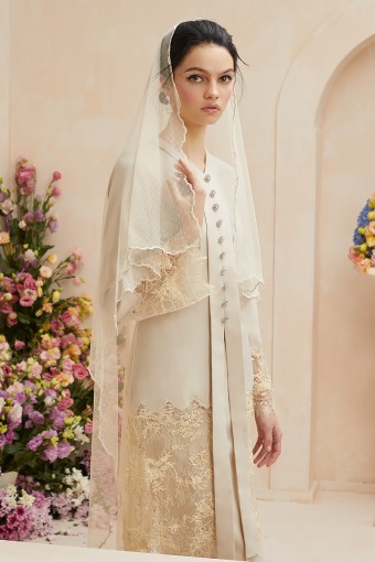 QHAISA VEIL SQUARE IN NUDE