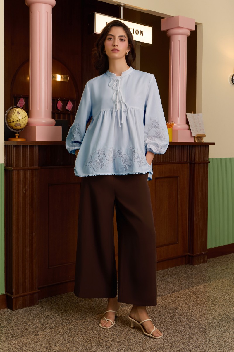 ALANA BLOUSE IN BABY BLUE