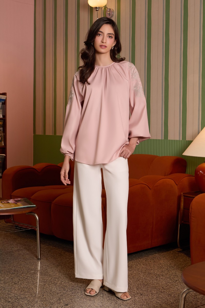 LAURA BLOUSE IN DUSTY PINK